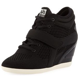 Ash brand black sneaker wedges